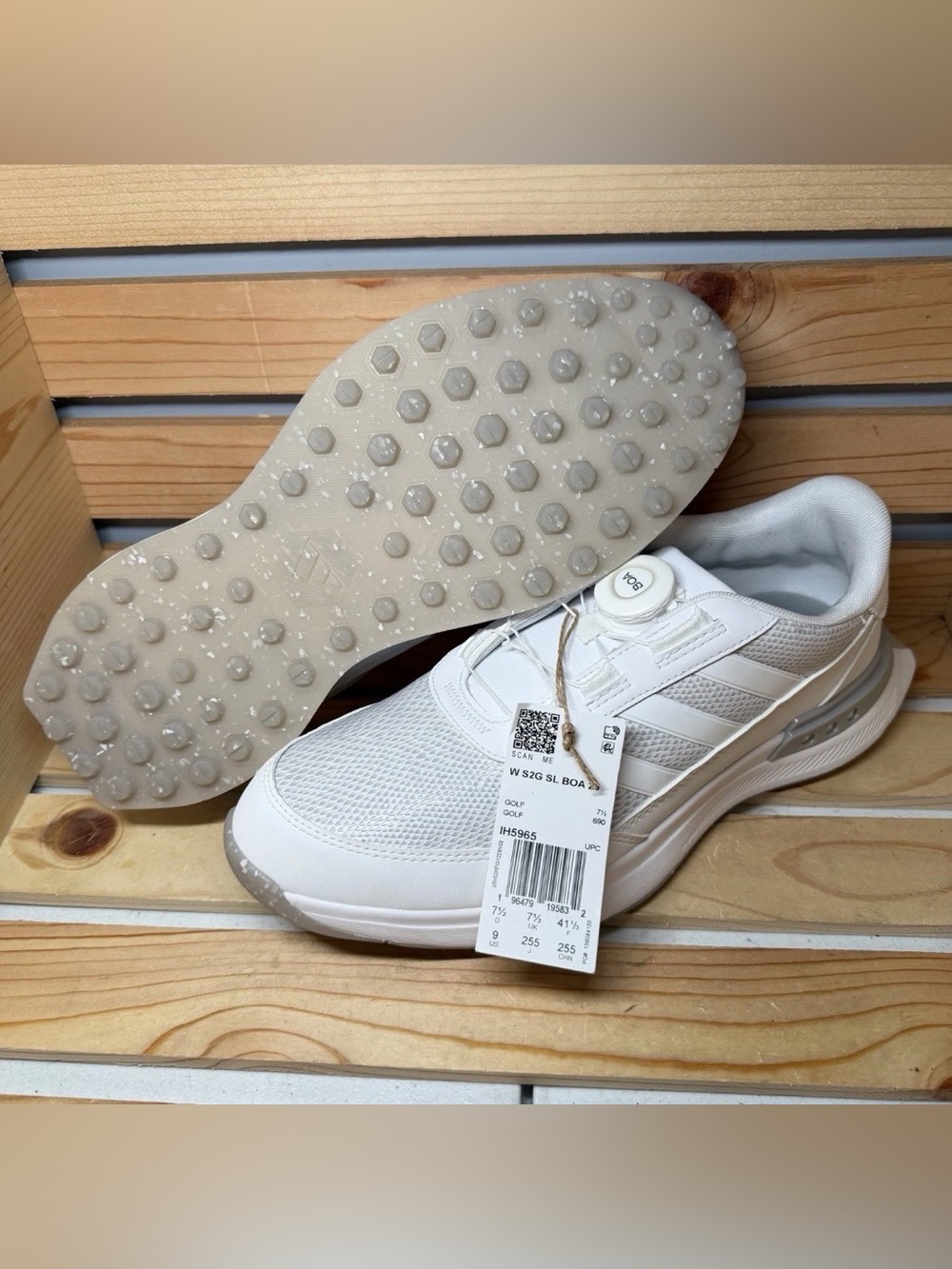 Adidas S2G BOA White Metallic Spikeless Golf Shoes IH5965 Womens Sz 8 New w/TaHD